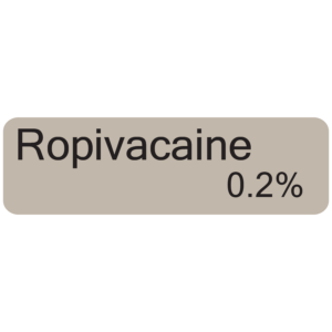 Ropivacaine 0.2% - 40 x 12, PAPER, Black print on Grey Label, 800 per roll