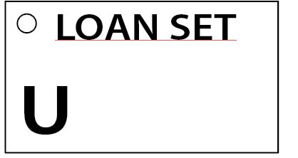 LOAN SET U - 90 x 50, Black print on White,100 per pack with ties