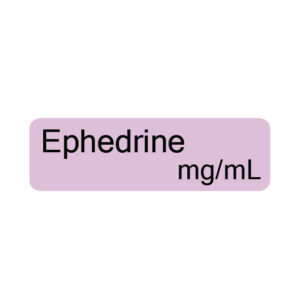 Ephedrine mg/mL, 40 x 12, PAPER, Black print on Violet Label, 800 per roll