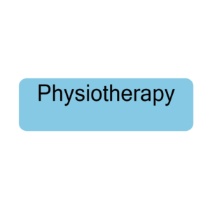 PHYSIOTHERAPY - 40 x 12, PAPER, Black print on Blue Label, 800 per roll