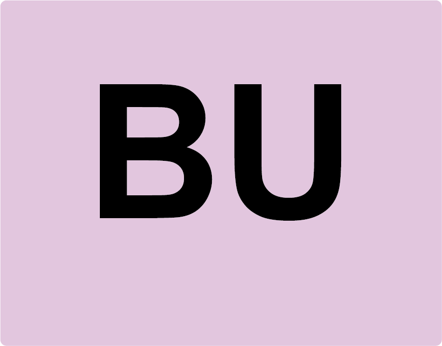 BU - 43mm x 55mm, PAPER, Black print on Violet label, 400 per roll