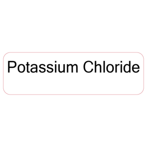 Potassium Chloride - 40 x 12, PAPER, Black print on White Label, 800 per roll