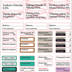Label sheet-50 Labels per page Sterile Label Sheet - 40 x 12, 20 x 60mm - Polypropylene with acrylic permanent adhesive, 1 label sheet per pouch, 100 per pack - Gamma Sterlised