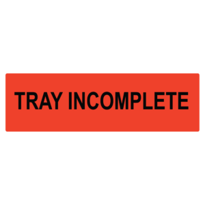 TRAY INCOMPLETE - 40 x 12, PAPER, Black print on Red Label, 800 per roll