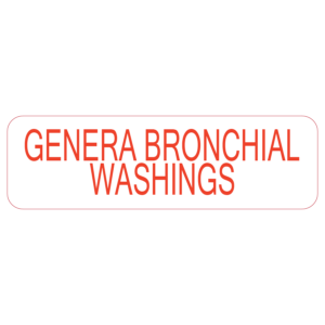 General Bronchial Washings - 40 x 12, PAPER, Red print on White Label, 800 per roll