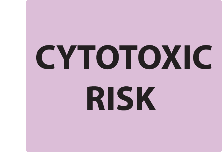 CYTOTOXIC RISK - 27x 36, PAPER, Black print on Violet Label, 400 per roll