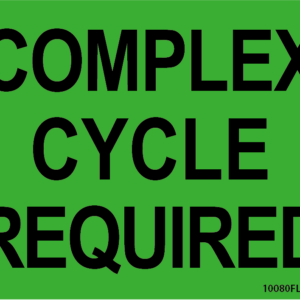 COMPLEX CYCLE REQUIRED - PAPER, 100 x 80, Black print Fluoro Green Label, 400 per roll