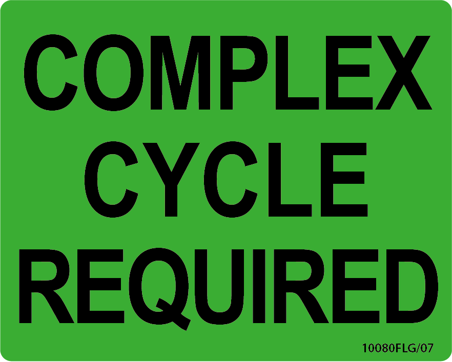 COMPLEX CYCLE REQUIRED - PAPER, 100 x 80, Black print Fluoro Green Label, 400 per roll