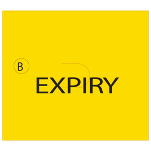 EXPIRY LABEL - Black print on Yellow Label 1500/rl LABEL SIZE 16X18mm