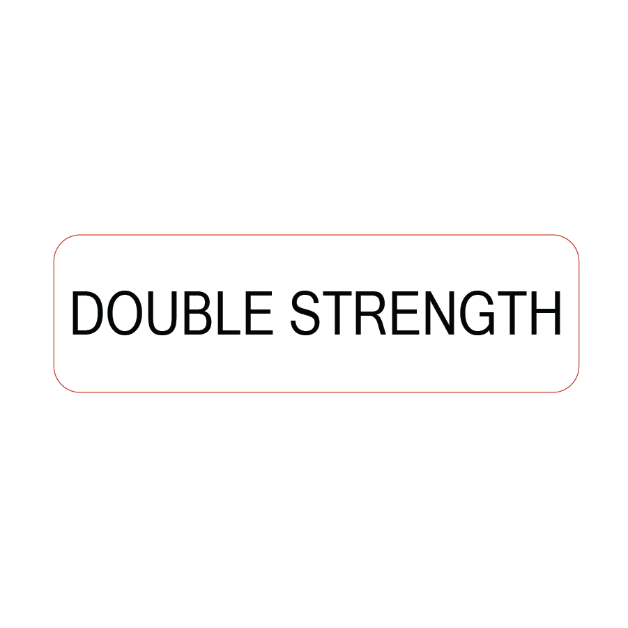 DOUBLE STRENGTH - 40 x 12, PAPER, Black print on White Label, 800 per roll