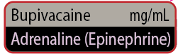 Bupivacaine mg/mL with Adrenaline (Epinephrine) - 40 x 12, PAPER, Black print on Grey Label with black on violet reverse print, 800 per roll