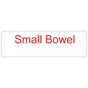 Small Bowel - 40 x 12, PAPER, Red print on White Label, 800 per roll