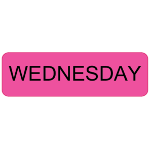 WEDNESDAY - 40 x 12, PAPER, Black print on Fluoro Pink, 800 per roll