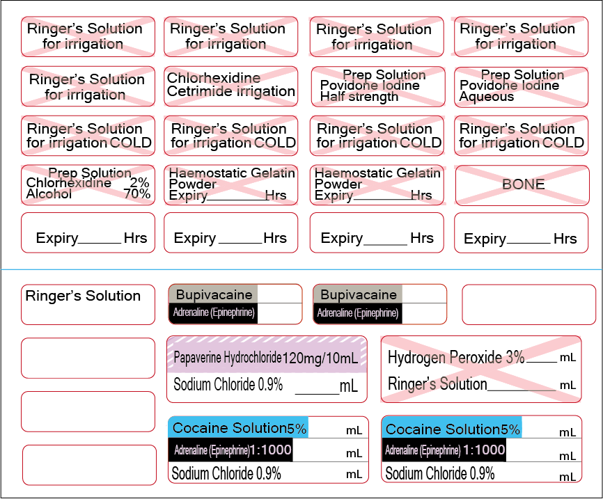 ALPS/LSAS-616 (30up label sheet) - 40 x 12mm; 20 X 60mm- Polypropylene, with Acrylic Perm Adhesive. 1 per pouch 100 per box. GAMMA Sterilised, 1 FOLD
