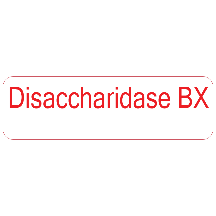 Disaccharidase BX - 40 x 12, PAPER, Red print on White Label. 800 per roll