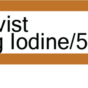 Ultravist 240 (12mg Iodine/50mLs) - 40 x 12 - Black print  on White with Brown border, Polypropylene with acrylic perm adhesive, 1 label sheet per pouch, 100 per pack - Gamma Sterlised
