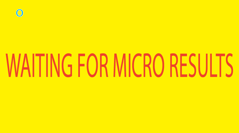Waiting For Micro Results - Red Print on Yellow 50 x 90, 100 per pack with Ties