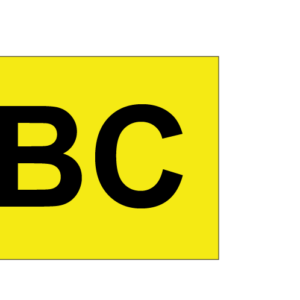 TBC - Black print on Yellow Material- 50 x 30mm - 100 Magnets per pack