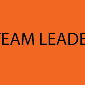 TEAM LEADER - 70 x 40mm, PAPER, Black Print on Fluoro Orange - 500 per roll