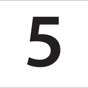 5 -27mm x 36mm Black Print  on White Label, 125 per roll