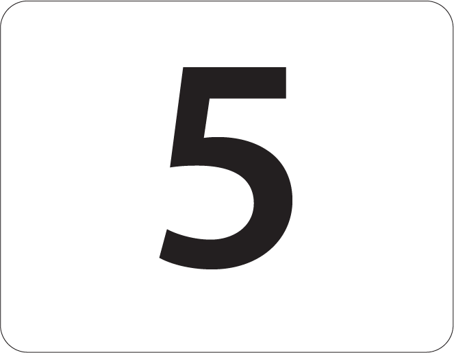 5 -27mm x 36mm Black Print on White Label, 125 per roll