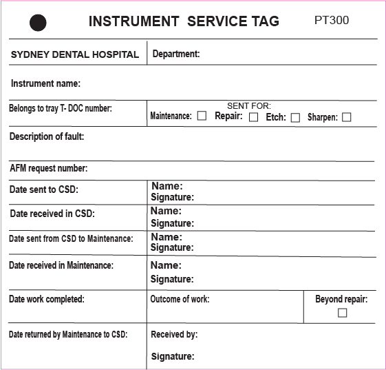 INSTRUMENT SERVICE TAG - 110 x 115mm, Black Print on White Polytag, 100 per pkt w/ ties