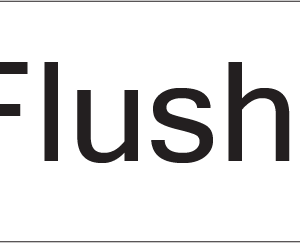 Flush - 40 x 12, PAPER, Black print on White Label, 800 per roll