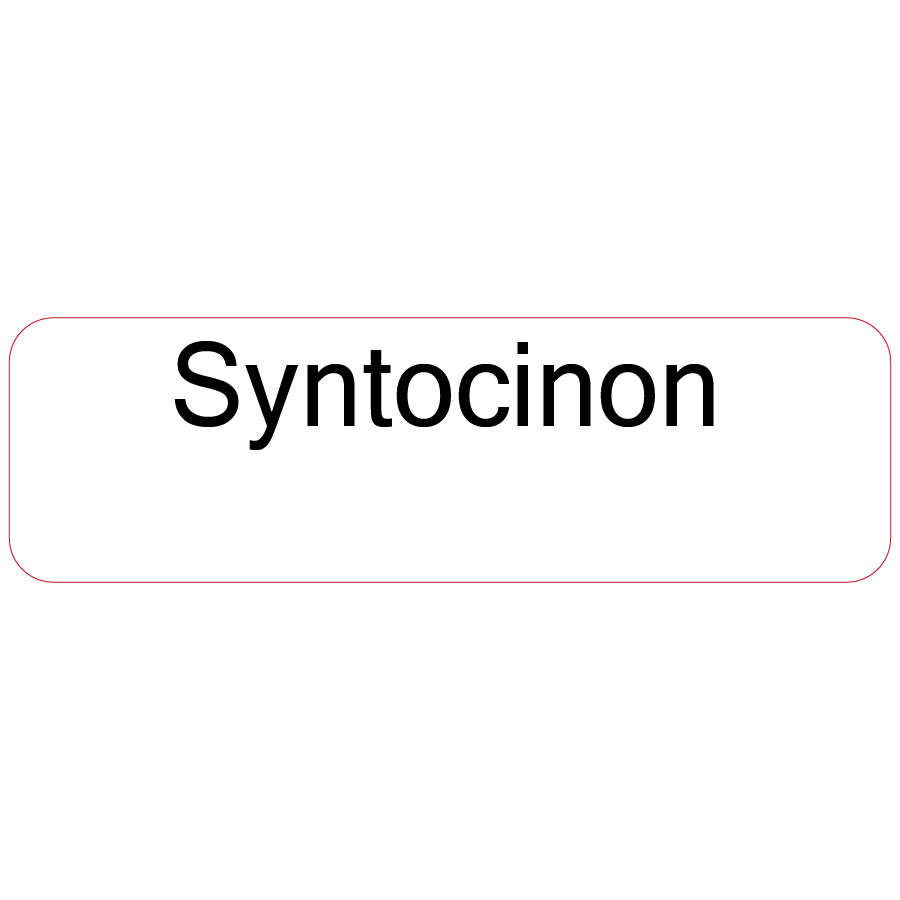 Syntocinon - 40 x 12, PAPER, Black print on White Label, 800 per roll