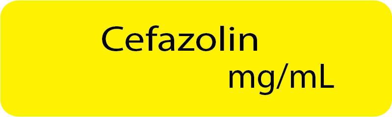 Cefazolin mg/mL - 40 x 12, PAPER, Black print on Yellow Label, 800 per roll
