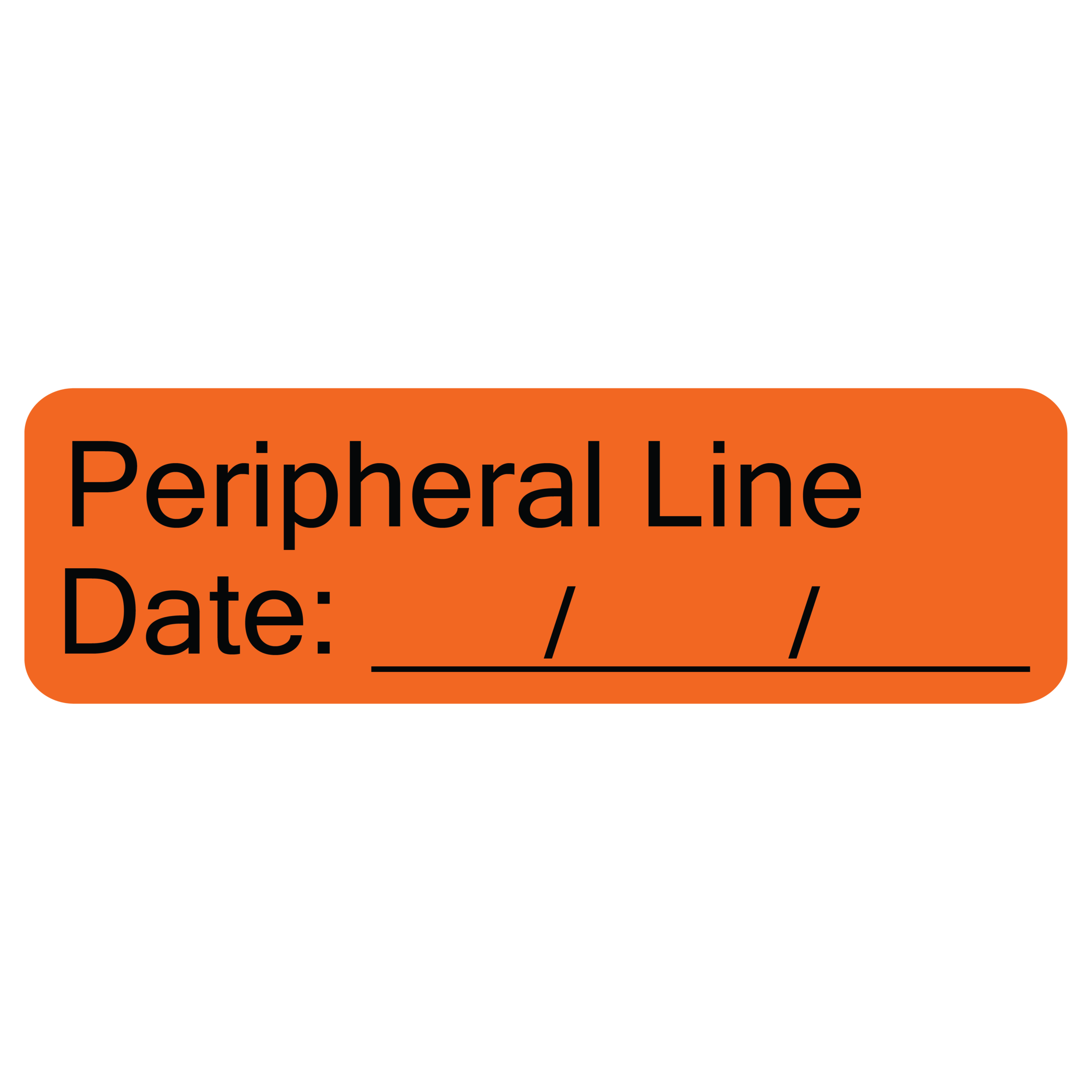 Peripheral Line/date - 40 x 12, PAPER, Black print on Orange Label, 800 per roll