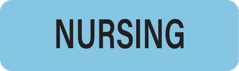 NURSING - 40 x 12, PAPER, Black print on Blue Label, 800 per roll