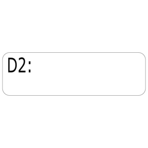 D2:, 40 x 12, PAPER, Black print on White Label, 800 per roll