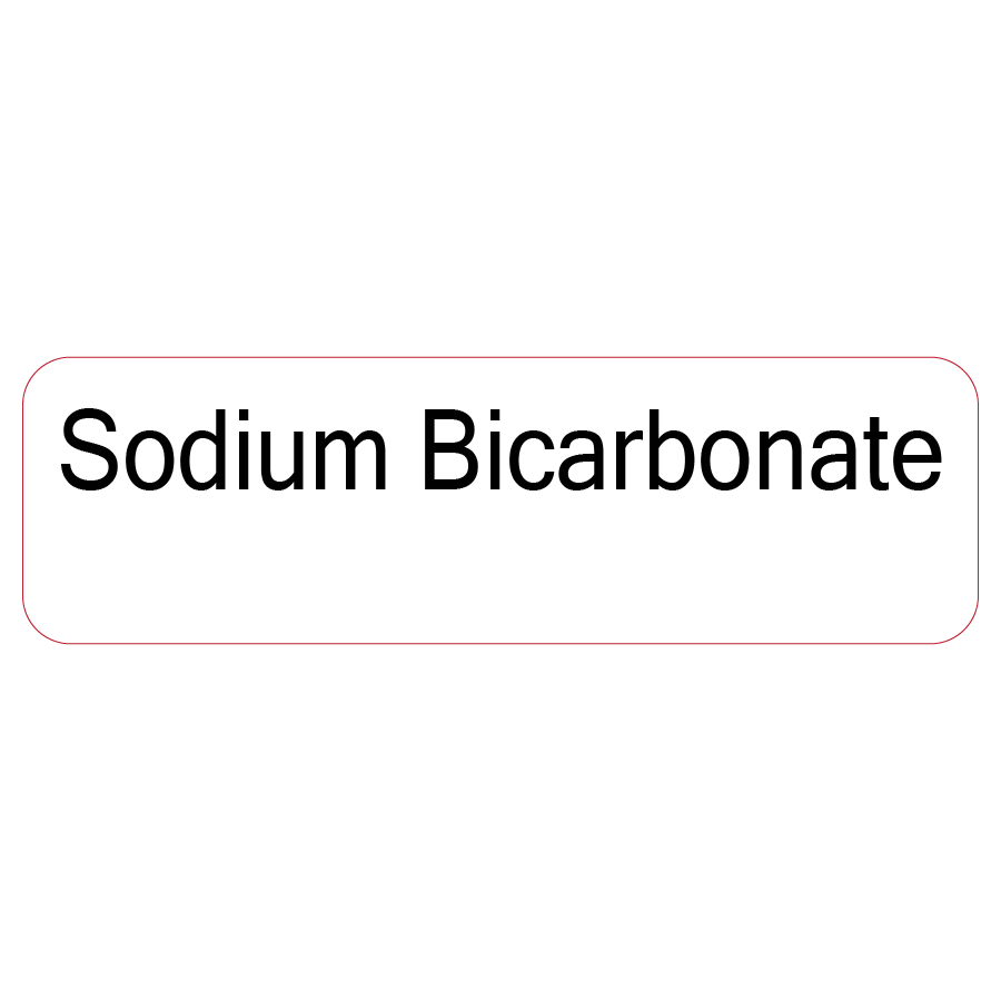 Sodium Bicarbonate- 40 x 12, PAPER, Black print on White Label, 800 per roll