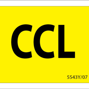CCL - Black print on Yellow label, 43mm x 55mm, 400 per roll