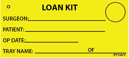 LOAN KIT - 110 x 50, Black print on Yellow Tag, 100 per pack with ties