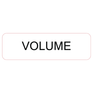 VOLUME - 40 x 12, PAPER, Black print on White Label, 800 per roll