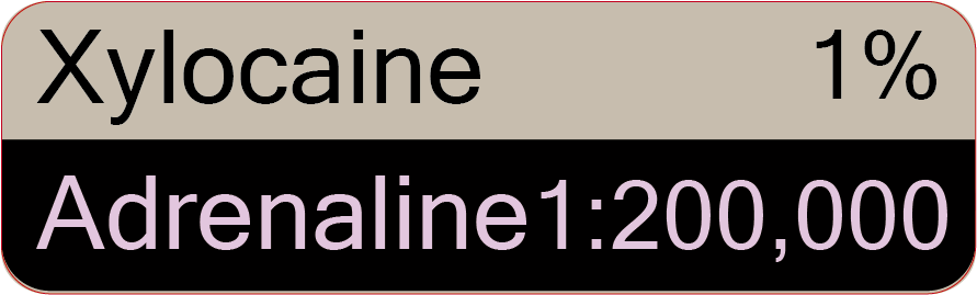 Xylocaine 1% Adrenaline 1:200,000 - 40 x 12, PAPER, Black print on reversed Violet and Grey label, 800 per roll