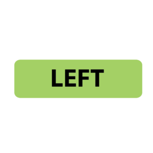 LEFT 40 x 12, PAPER,  Black print on Green Label, 800 per roll