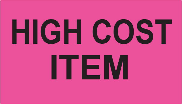 HIGH COST ITEM- 70 x 40 - PAPER, Black Print on Fluoro Pink Label, 500 Per Roll