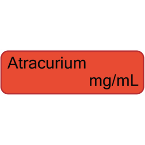 Atracurium mg/ml,  40 x 12, PAPER, Black print on Red Label, 800 per roll