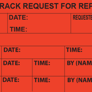FAST TRACK REQUEST FOR REPROCESSING - 110 x 50, POLY, Black print on Red Polytag, 100 per pack with ties