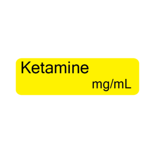 Ketamine mg/mL , 40 x 12, PAPER, Black print on Yellow Label, 800 per roll