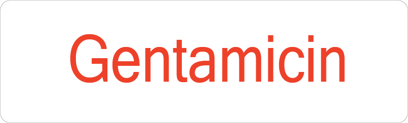 Gentamicin - 40 x 12, PAPER, Red print on White Label, 800 per roll