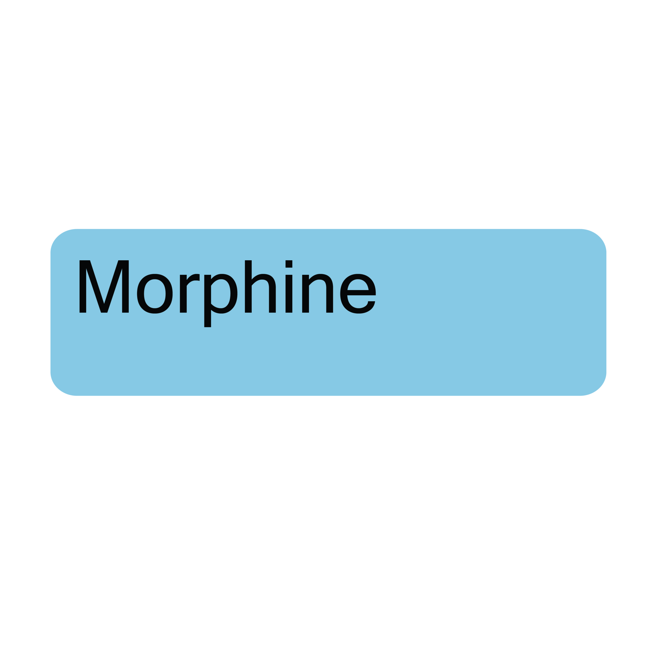 Morphine, 40 x 12, PAPER, Black print on Blue Label, 800 per roll