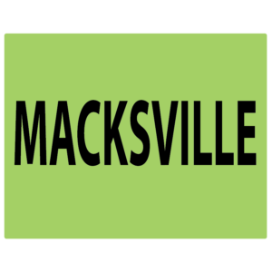 MACKSVILLE - 43mm x 55mm, PAPER, Black print on Green label, 400 per roll