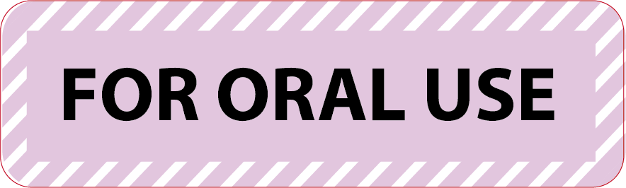 FOR ORAL USE, 40 x 12, PAPER, Black print on Violet with white diagonal stripes, 800 per roll