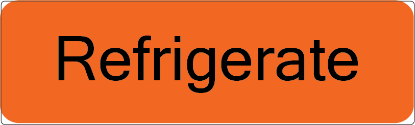 Refrigerate - 40 x 12, PAPER, Black print on Orange Label, 800 per roll