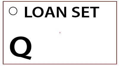LOAN SET Q - 90 x 50, Black print on White,100 per pack with ties