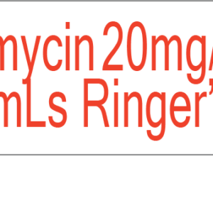 Gentamycin (20mg/0.5mL) in 500mLs ringers - RED on White, POLY, 100 Per Box, Gamma Sterilized
