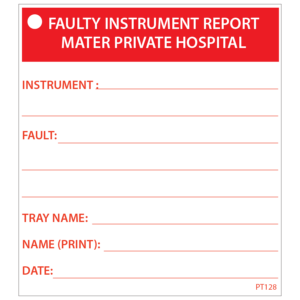 FAULTY INSTRUMENT REPORT - MATER PRIVATE - RED PRINT 102 X 100